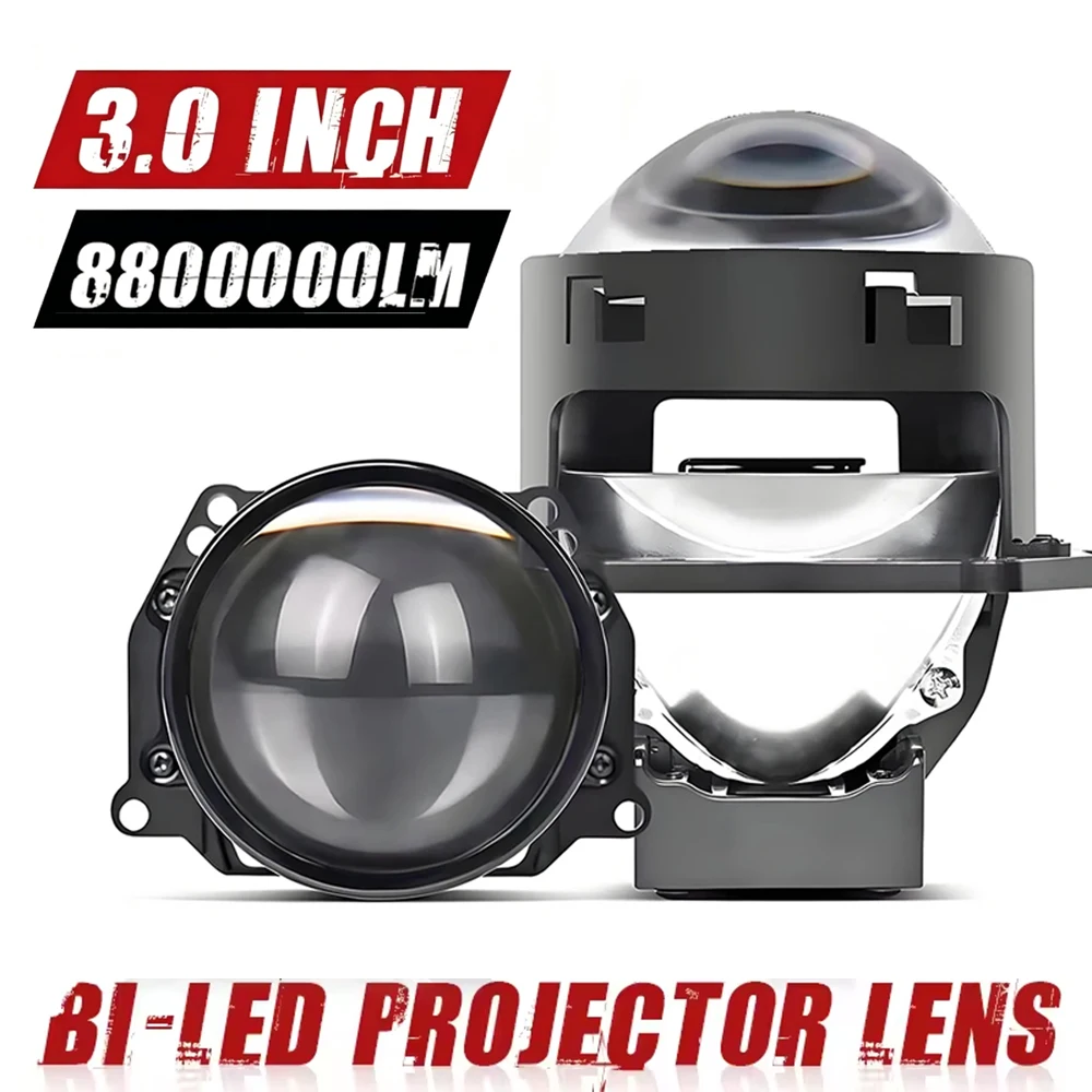 Lentes Bi-LED de 3 Pulgadas para Proyector, Kits de 8800000LM, H4 Luz Alta/Baja, H1 H7 H11 9005 9006, Bombillas LED con Chip de Diodo Reflector Super