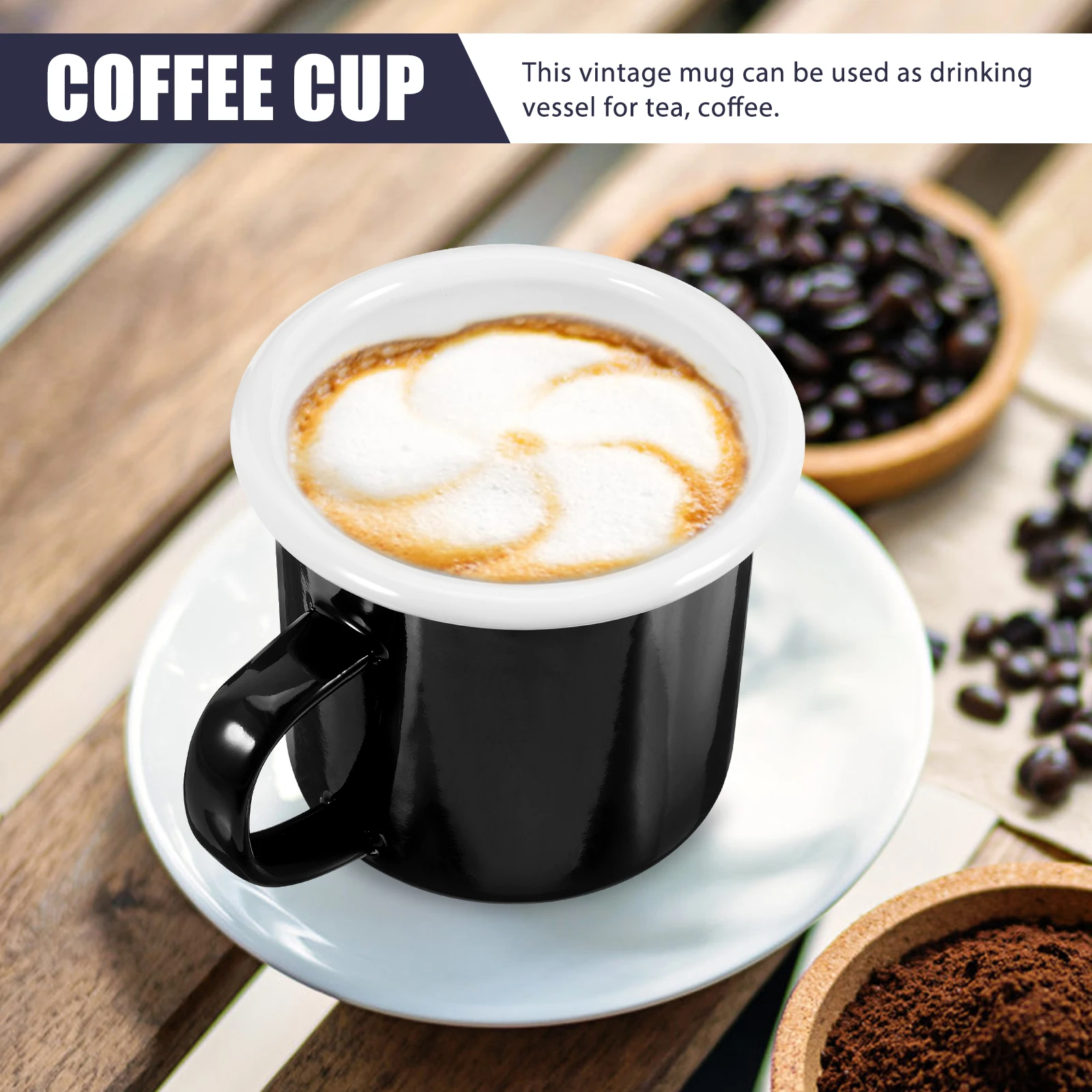 

2 Pcs Vintage Mug Enamel Mugs Bulk Coffee Cups Aesthetic Tea for Drinking Outdoor