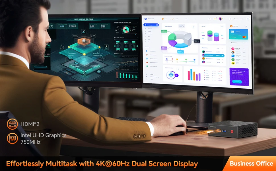 2025 كمبيوتر مكتبي صغير للمنزل والمكتب والأعمال N2 N100 أجهزة كمبيوتر صغيرة مكتب حساب السعر المنخفض DDR4 RAM الولايات المتحدة التوصيل