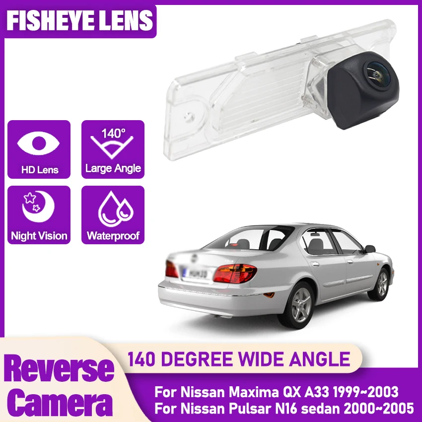For Nissan Maxima QX A33 1999~2003 Pulsar N16 sedan 2000~2005 Night Vision HD Backup Rear View camera  CCD license plate Camera