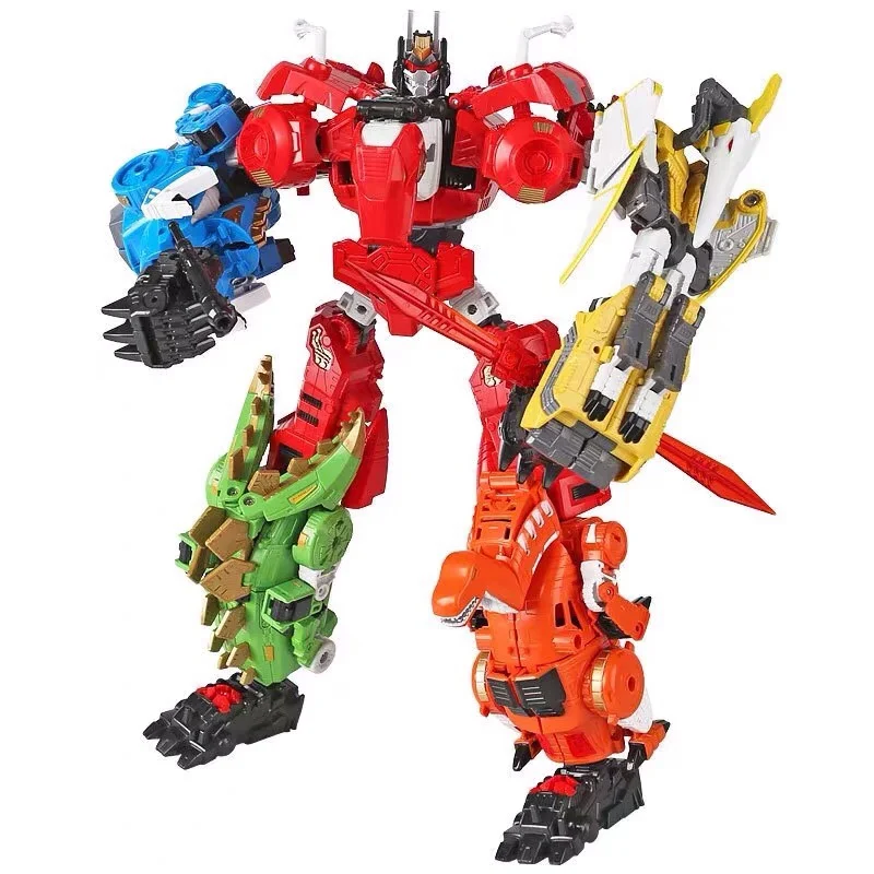 BMB New 5 IN 1 Oversize Transformation Dinosaur Model Toy Anime KO G1 Devastator Action Figure Aircraft Motorcycle Kid Boy Gift