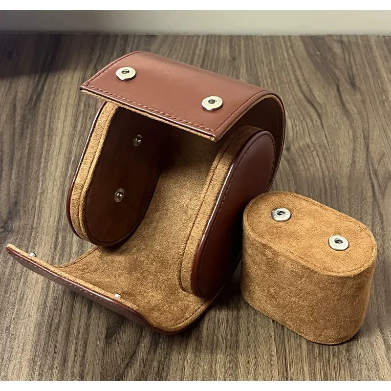 Leather Watch Storage Box, Portable for Travel, Pressure & Drop Resistant, Premium Texture Leather for Carry-On Use