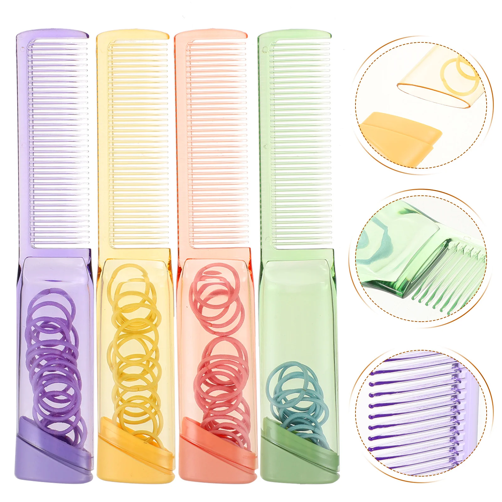 4pcs Beauty Comb Practical Multi-Purpose Tooth Comb For Hair Detangling Scalp Massage Smooth Home Salon Use Portable