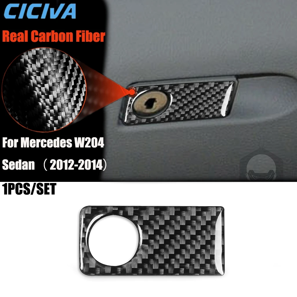 

Carbon Fiber Car Accessories Glove Storage Handle Modified Interior Trim Cover Sticker For Mercedes-Benz W204 Sedan 2012-2014