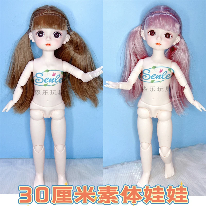 Fashion Princess Set Cartoon Face 30cm Bjd Dolls 1/6 20 Joints Naked with Makeup Doll Clothes Toys for Girls Holiday Gifts Kids