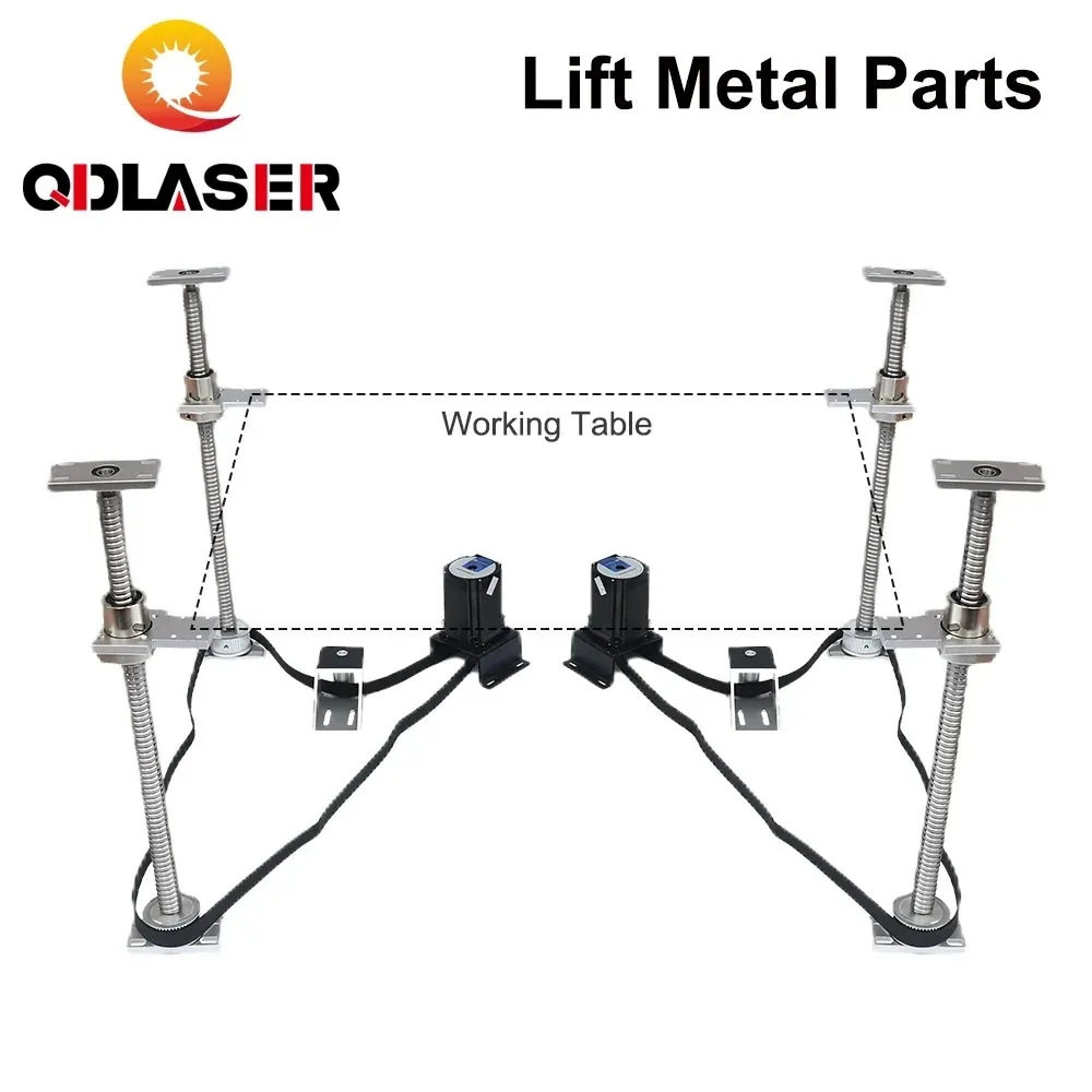 QDLASER Motorized Up and Down Z Axis Lift Table Platform Metal Parts for CO2 Laser Engraving Cutting Machine
