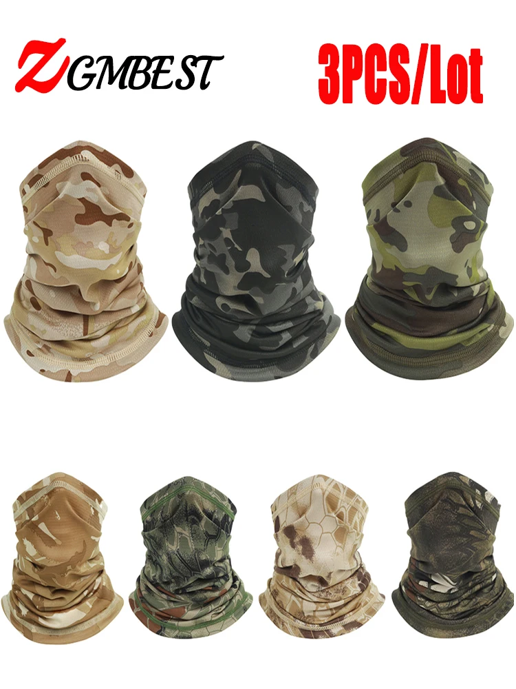 AliExpress ZGMBEST Neck Gaiter Bandana Face Mask 3PCS Camouflage Windproof Tube Scarf Fishing Cycling Ski Tactical Outdoor Hiking Skiing Face Cover