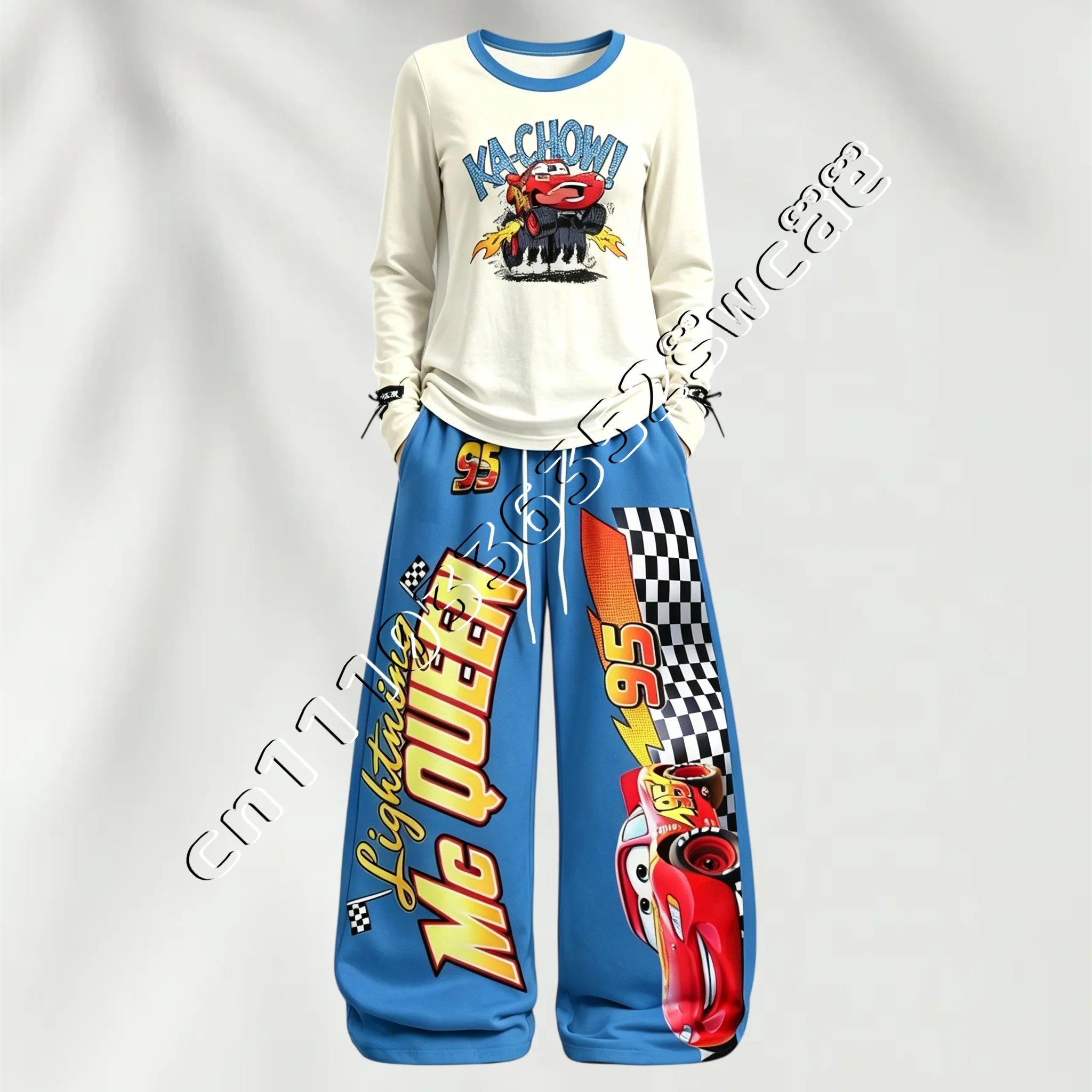 26/27 Neue Cartoon-Langarmsets für Frühling und Herbst, lockerer, sportlicher, lässiger Unisex-Look, passend für die ganze Familie – Detail 7