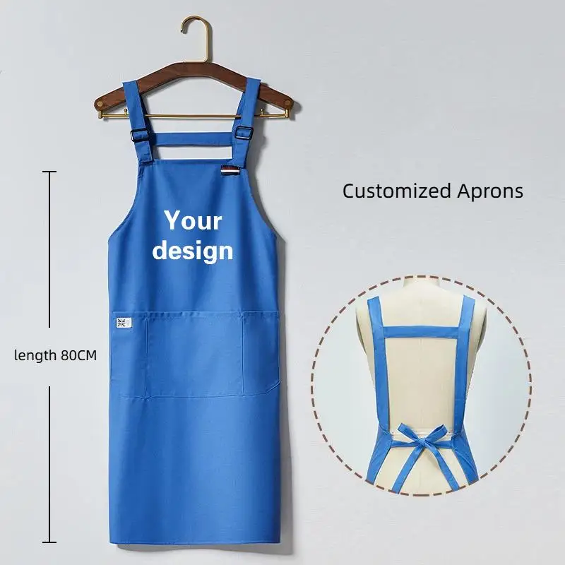 Delantal Coreano con Logotipo Personalizado, Diseño Floral, Delantal para Pintura, Repostería, Cafetería, Tienda de Té con Leche, Arte de Uñas, Ropa de Trabajo para Mujer