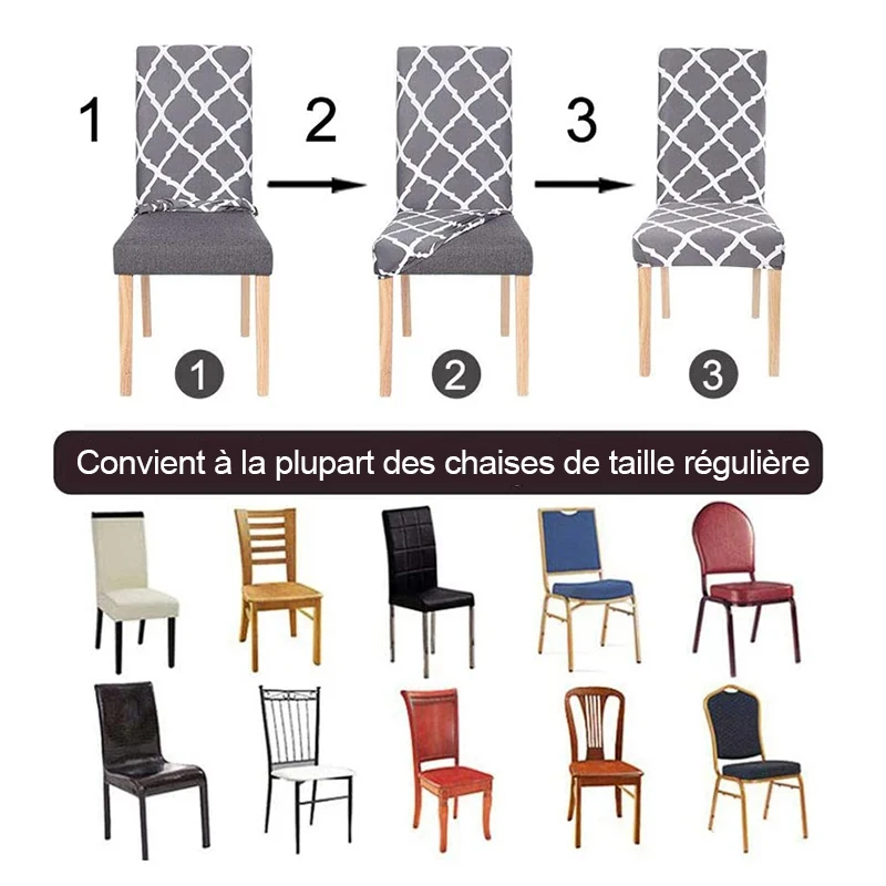 4/6 Buah Sarung Kursi Makan Melar Jacquard Pelindung Kursi Kepar untuk Ruang Tamu Hotel Ruang Makan Dapur Dekorasi Rumah