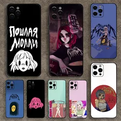 Poshlaya M-Molly Singer Phone Case For Apple iPhone 15,14,13,12,11,Pro,X,XS,Max,XR,Plus,Mini Soft Black Cover