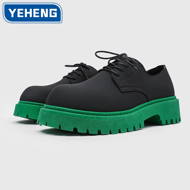 Brand Men Platform Derby Shoes British Style Designer Casual Business Leather Shoes Top Grade Fashion Thick Sole Social Footwear