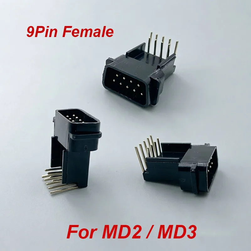  ﻿ High Quality 90 Degree 9 Pin Female Slot Connector Socket For Sega Mega Drive 2 MD2 MD3 Generation Game Console Repair Parts