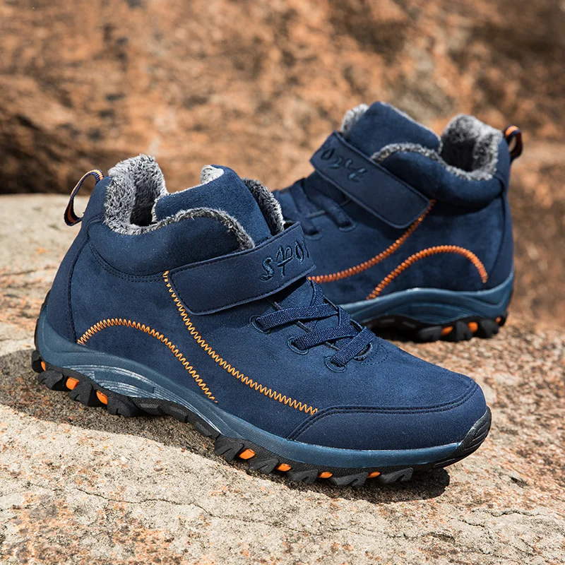 

Waterproof Winter Men Boot Suede Warm Snow Outdoor Sneakers Boots Men Work Casual Shoes High-top Non-slip Ankle Boots zapatillas