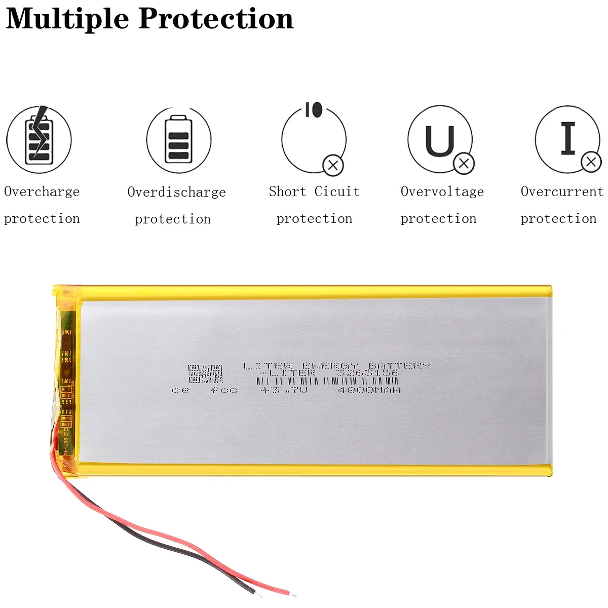 Batteria ricaricabile agli ioni di litio ai polimeri di litio da 3.7V 3263156 4800MAH per PC Tablet da 8 pollici da 9 pollici CHUWI Hi8 hi8 pro xv8