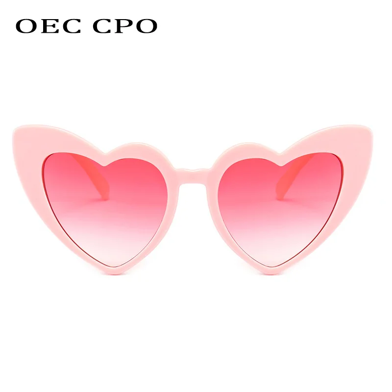 Heart Shaped Punk Sunglasses Women Trends Candy Color Shades Eyewear Female Metal Hinge Gradient Lens Sun Glasses UV400