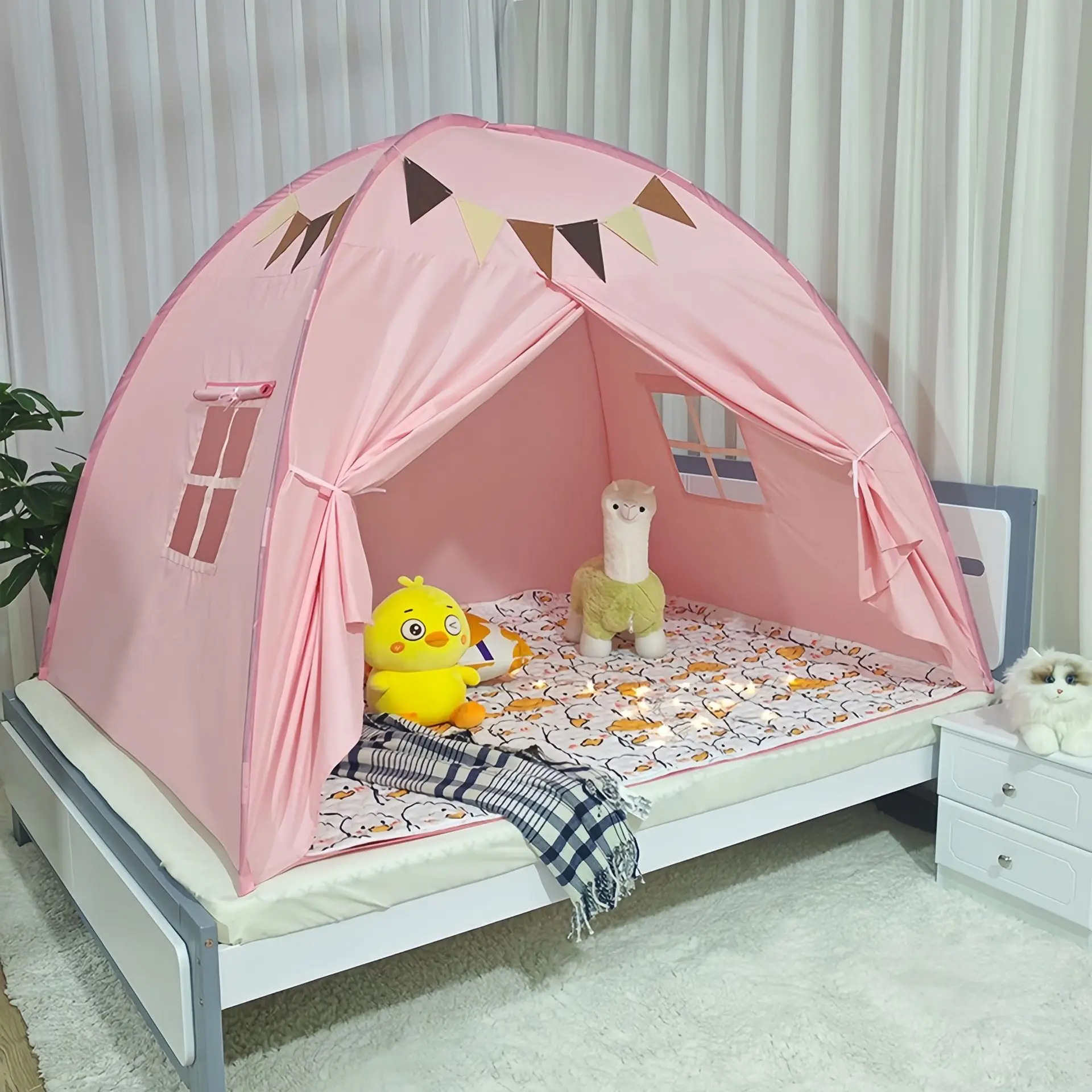 Indoor Floor Bed Kids Tent Play House Children Bed Tent Kids Play Tent Large Size Girls & Boys House Bedroom Privacy Space Sleep