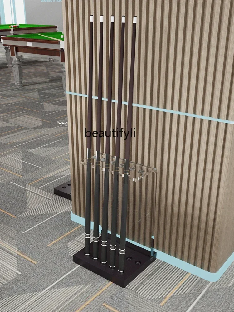 25LD Premium sense billiard stick holder Acrylic billiard stick holder Floor solid wood stick holder