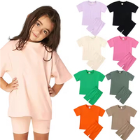 1-13Y Cotton Kids Clothes Suits Cycling Wear Biker Shorts Set Children Clothes Boys Girls Outfits Two Piece Kids Clothing Sets
