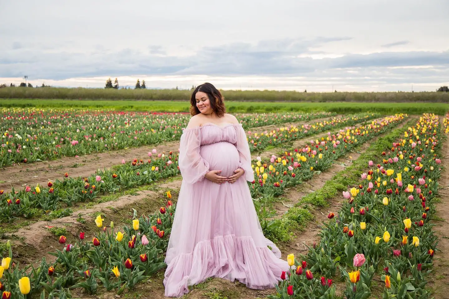 Plus Size Maternity Dresses for Photo Shoot Robe Off Shoulder Kimono Pregnant Full Sleeves Custom Made Prom Dress