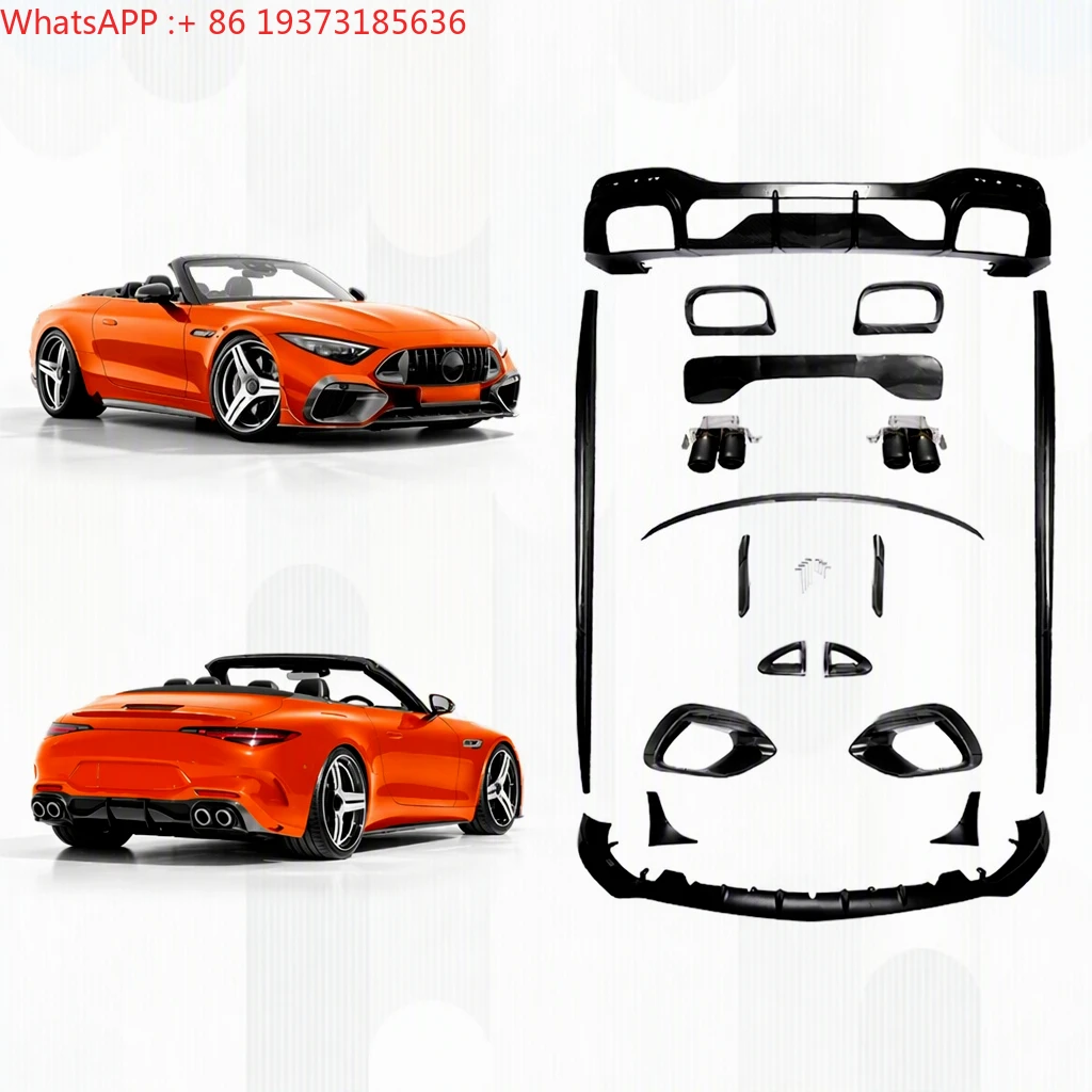 BBS Style Dry Carbon Fiber Kit for Mercedes-Benz SL-class R232 Sl63 B Style Front Lip Rear Diffuser Side Skirt Spoiler BodyKit