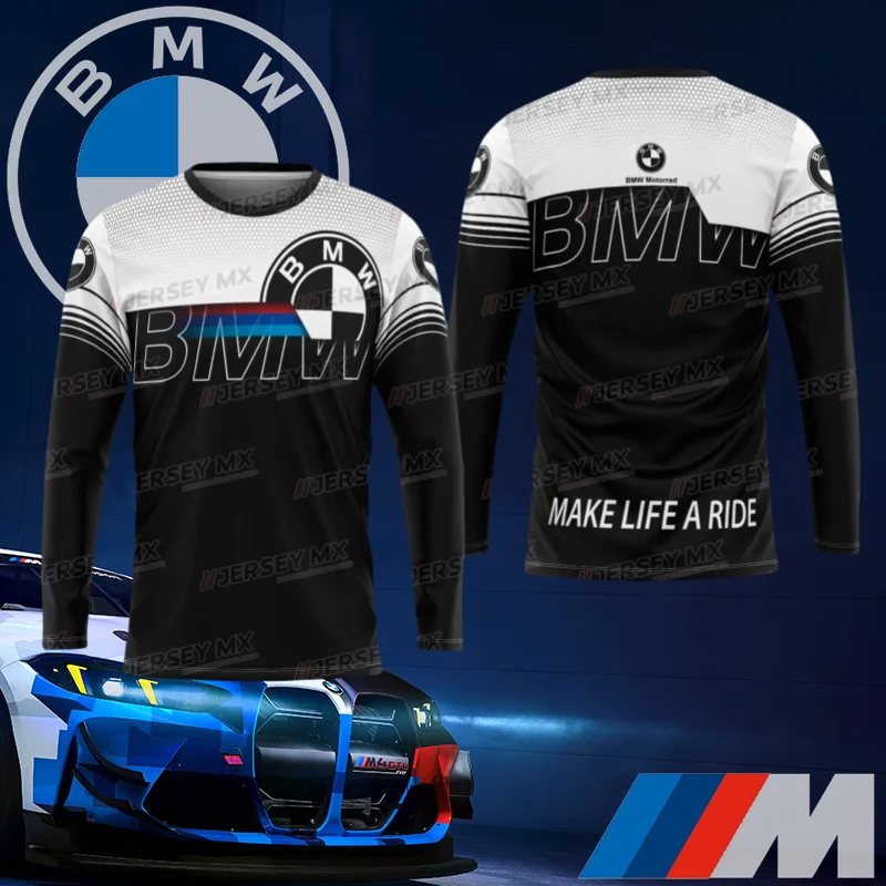 

2025 BMW Quick-drying Long-sleeved New High-end Luxury BMW Brand Sports and Leisure T-shirt Car Lover Gift Cycling Suit Top Moto