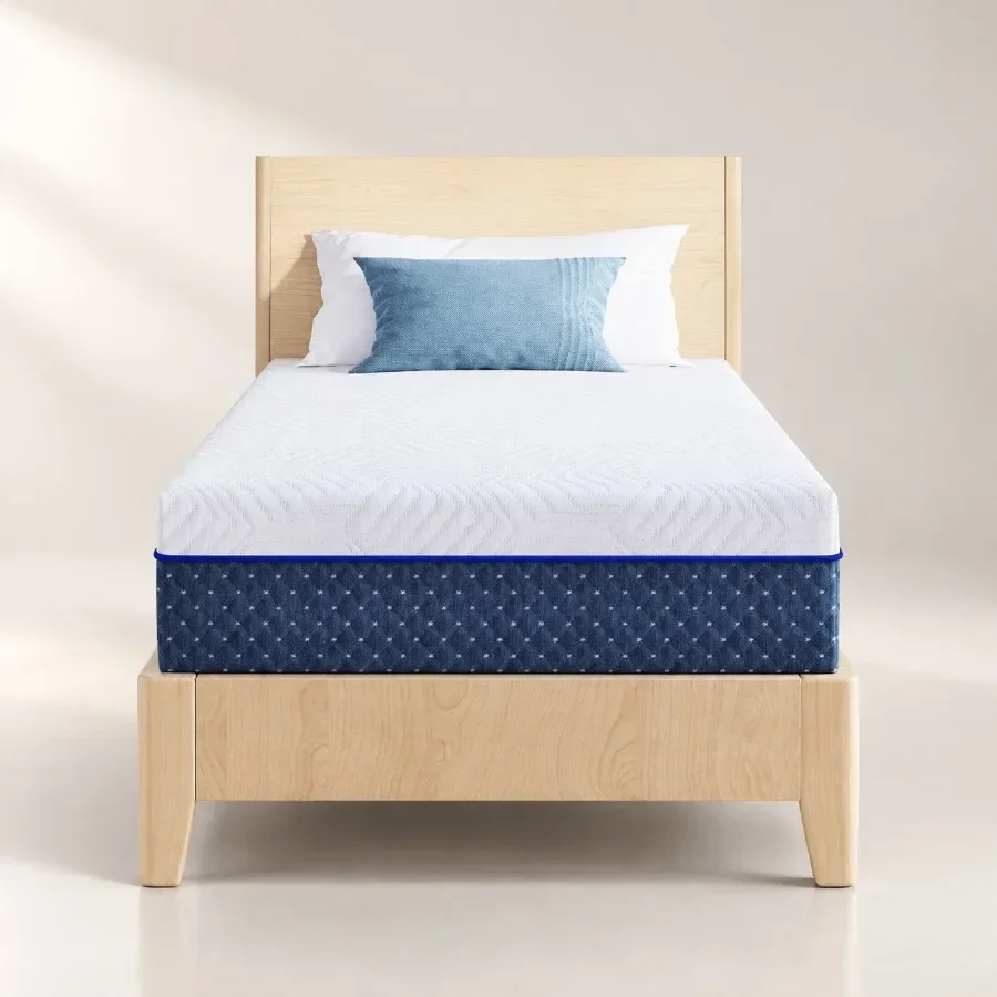 Twin XL Mattress for Small Bedrooms, Gel Memory Foam, Charcoal Gray, Cooling Gel Infused for Pressure Relief