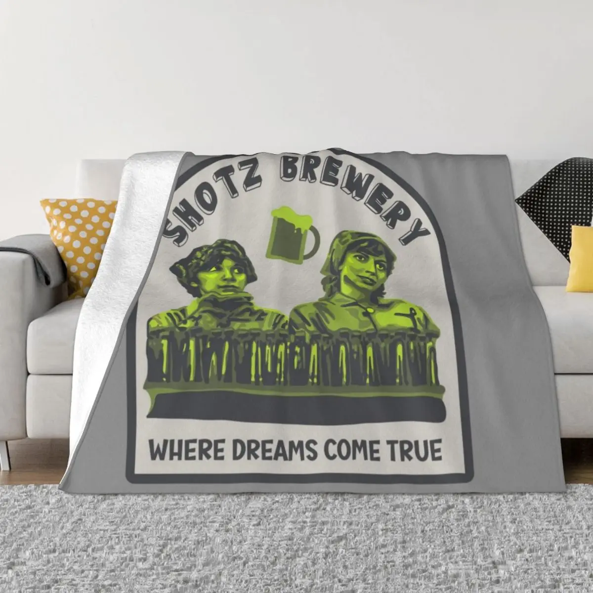 Shotz Brewery - Laverne and Shirley Throw Blanket anime fluffy blanket Blankets For Baby