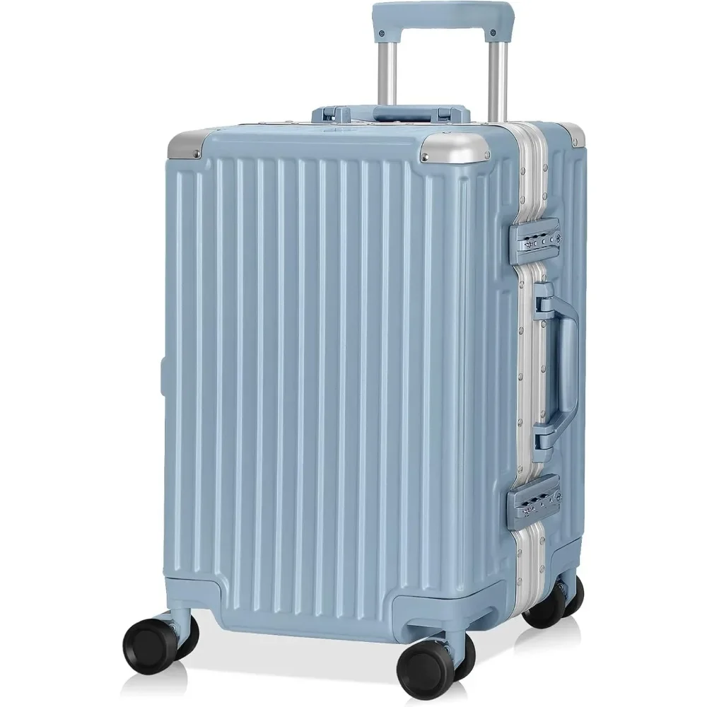 

Carry On Luggage - Aluminium Frame, PC ABS Hard Shell, Suitcases with Wheels, TSA Lock, No Zipper - 20in