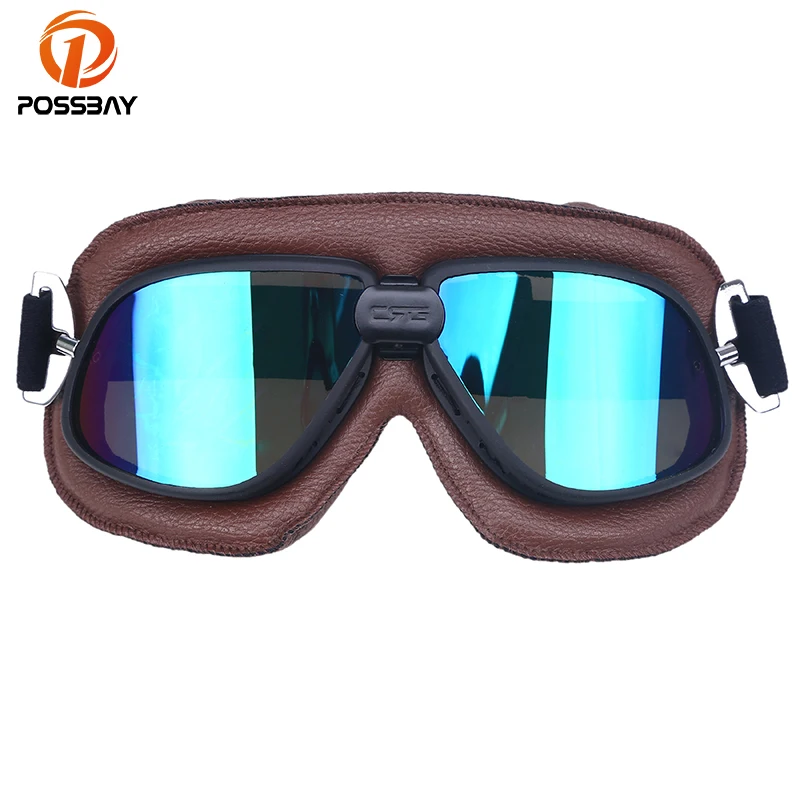 

POSSBAY Motorcycle Goggle Ski Goggles Glasses Racing Bicycle Bike Scooter Motocross Steampunk Cruiser Helmet Eyewear Glasses MTB