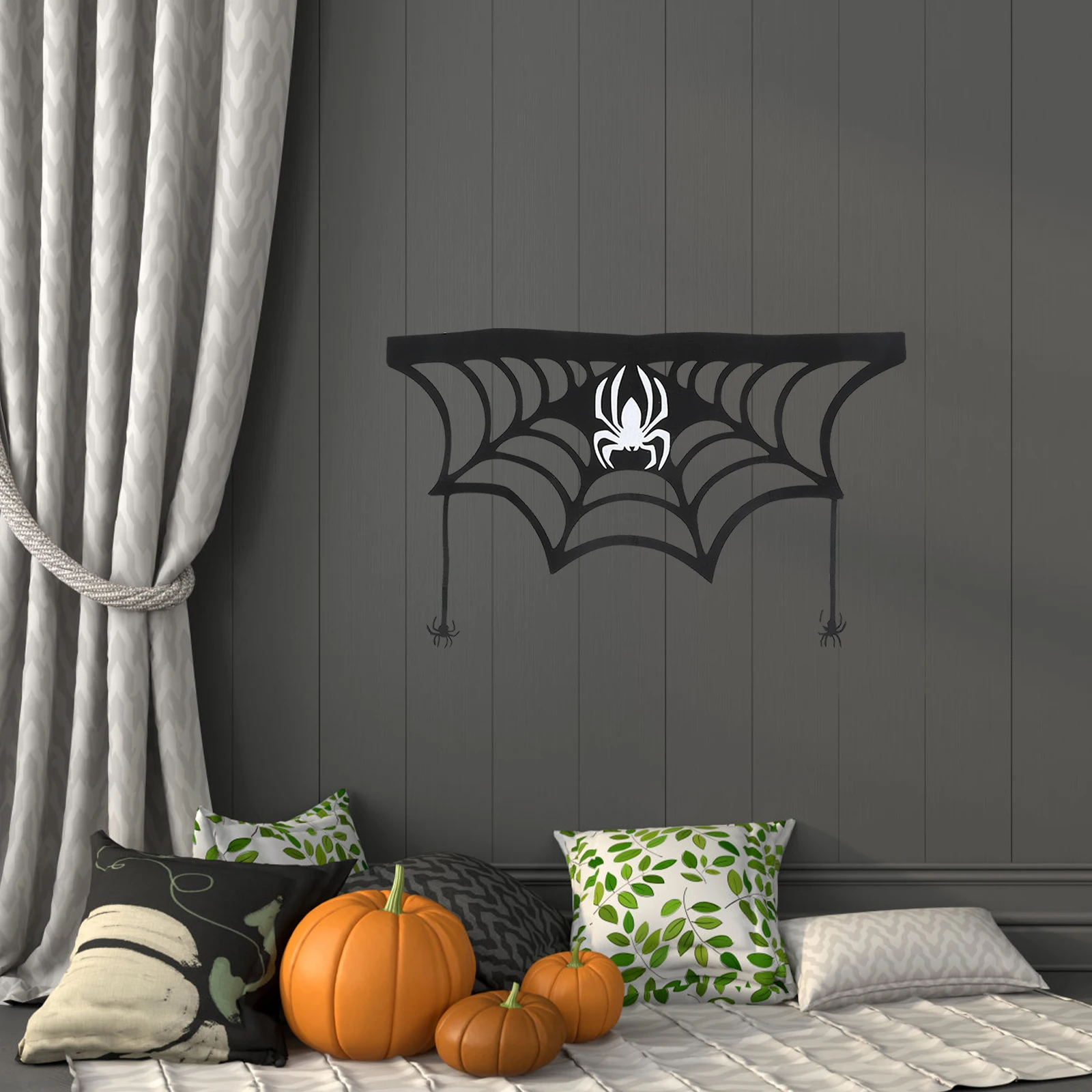 

Halloween Web Decorations Spider Edge Scarf Fireplace Mantel Spiderweb Bridegroom