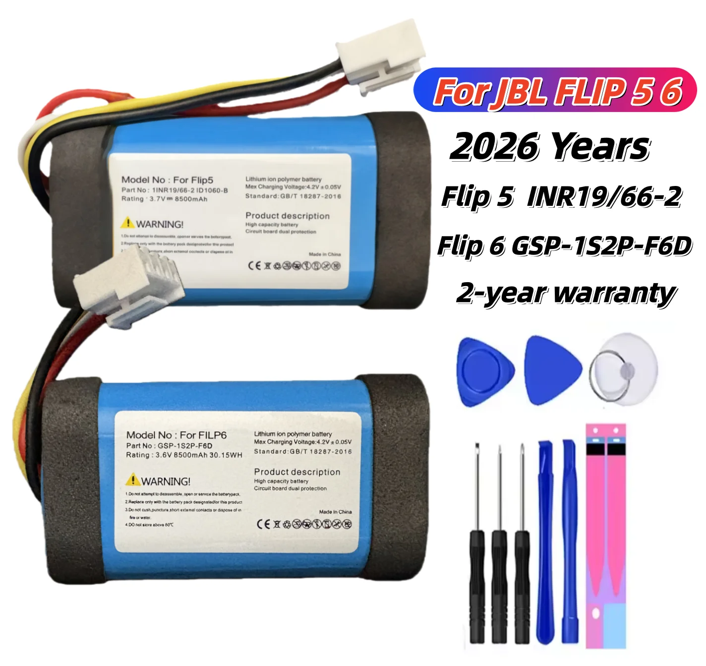 

Original Replacement For JBL FLIP 5 6 GSP102910A Bateria Premium Replacement Battery - Fast Charging Lithium Polymer Battery