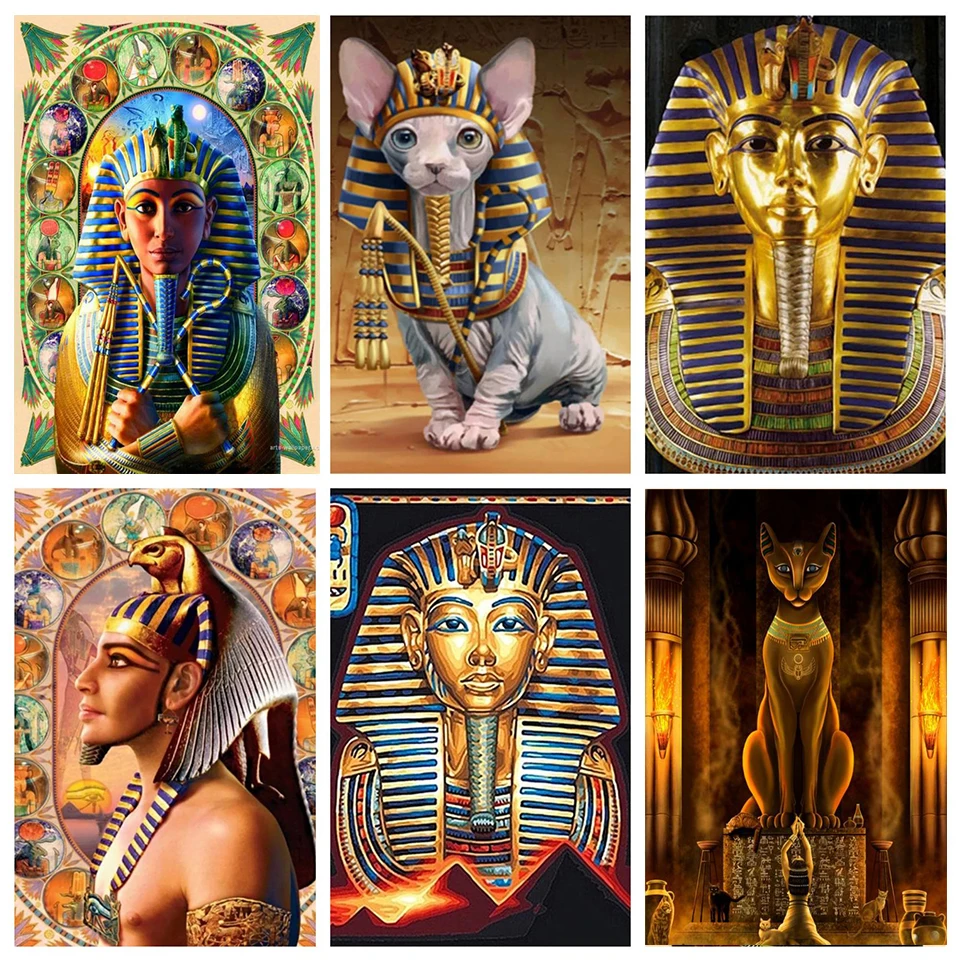 5D Diy Diamond Painting Egyptian Sphinx Full Rhinestones Embroidery Mosaic Art Cross Stitch Kits Home Decor New Arrivals 2023