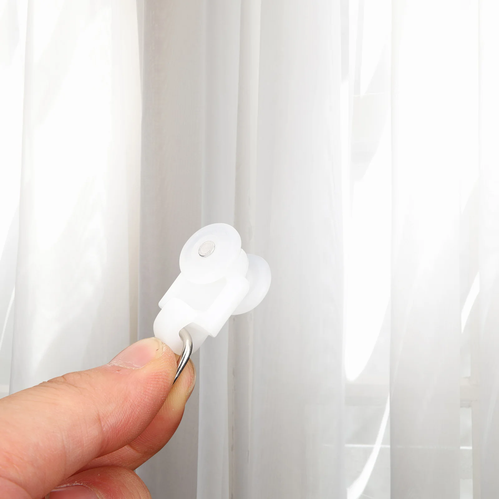 

10Pcs Curtain Track Pulley High Grade Plastic Metal Material Smooth Glide Large Rollers for Heavy Duty Curved Tracks Noise