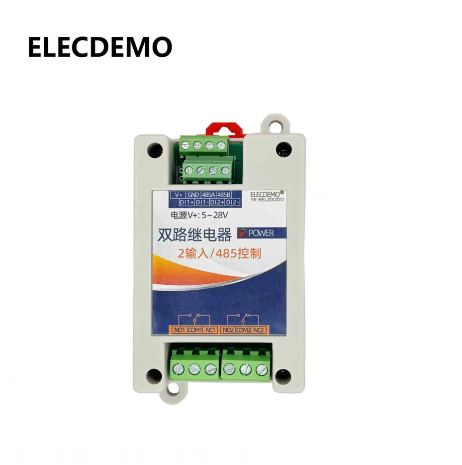 Module de sortie RS485 vers relais, entrée numérique, sortie relais, 2DI 2DO, protocole ModBus