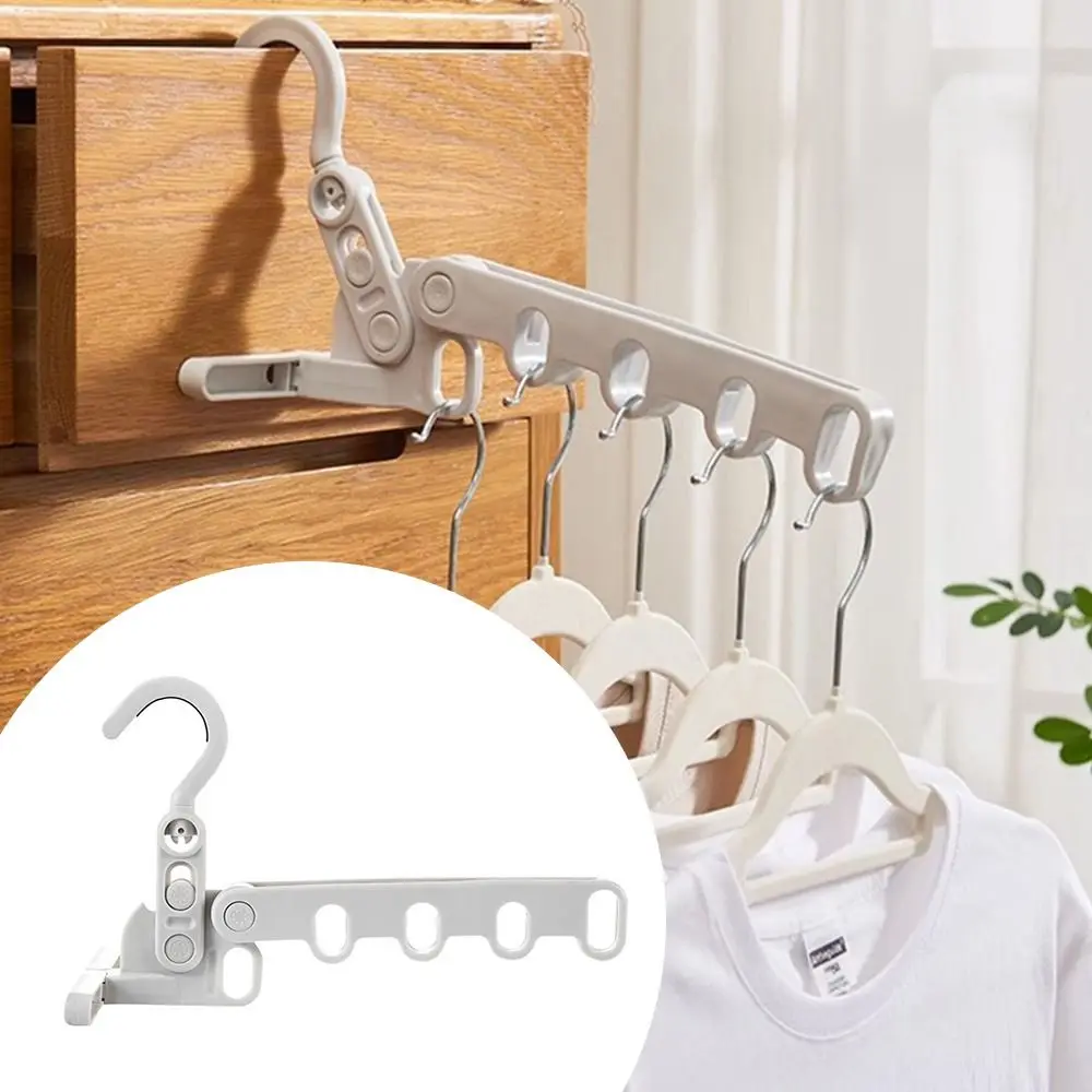 New Foldable Clothes Drying Rack Angle Adjustable Five-hole Clothes Hook Multi-function Clothes Hanger Hotels