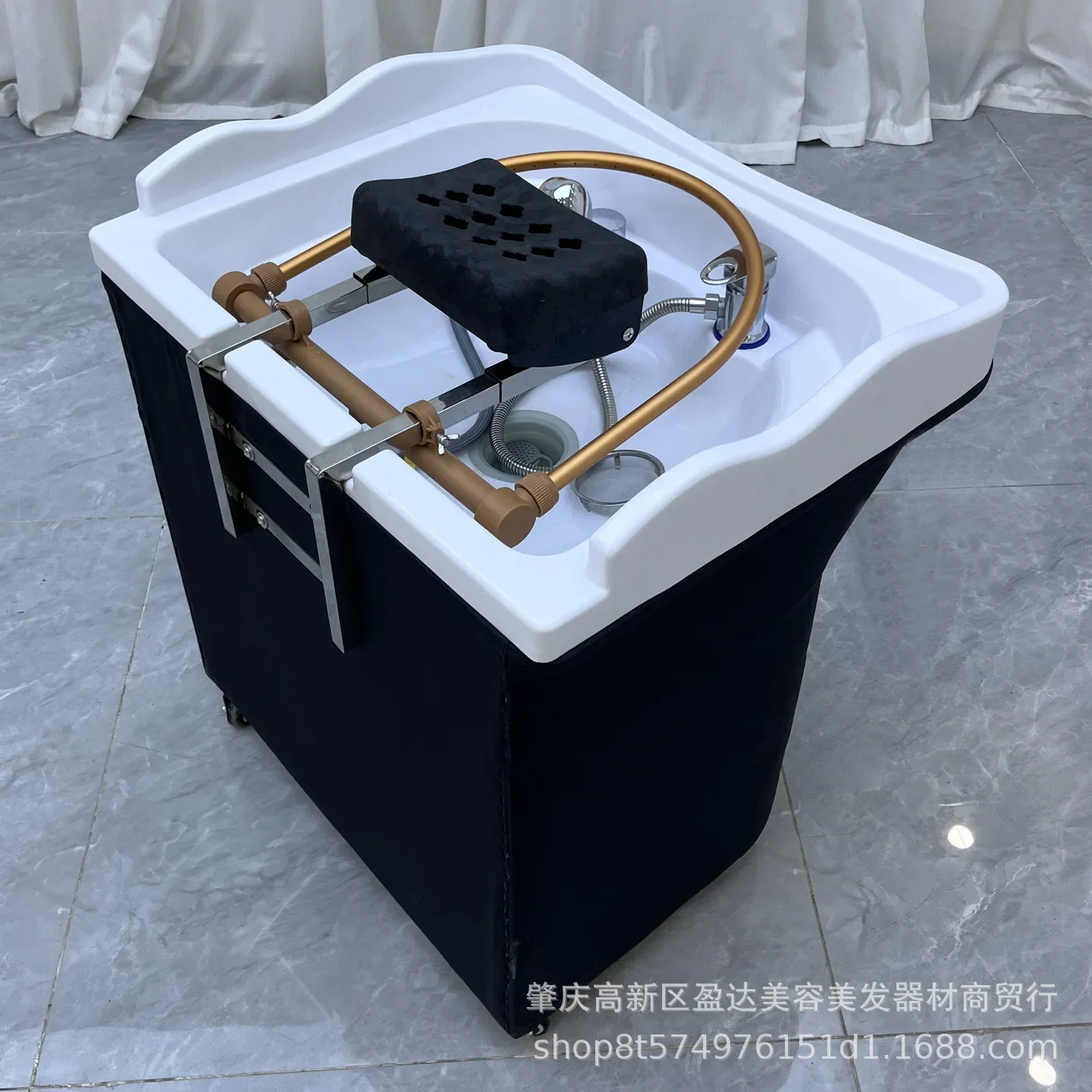 Beauty salon mobile head treatment basin with its own water tank, mobile shampoo constant temperature water circulation