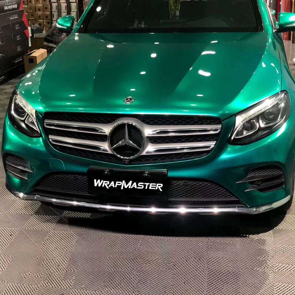 Wrapmaster 5M/10M/18M PET Backing Gloss Metallic Emerald Green Car Paint Film Auto Wrap Material