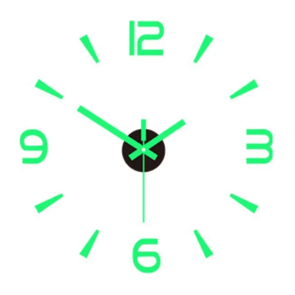 Frameless DIY Wall Clock Acrylic Wall Mechanism Night Light Arrows Decal Without Punching Wall Decoration Home Silent Clock