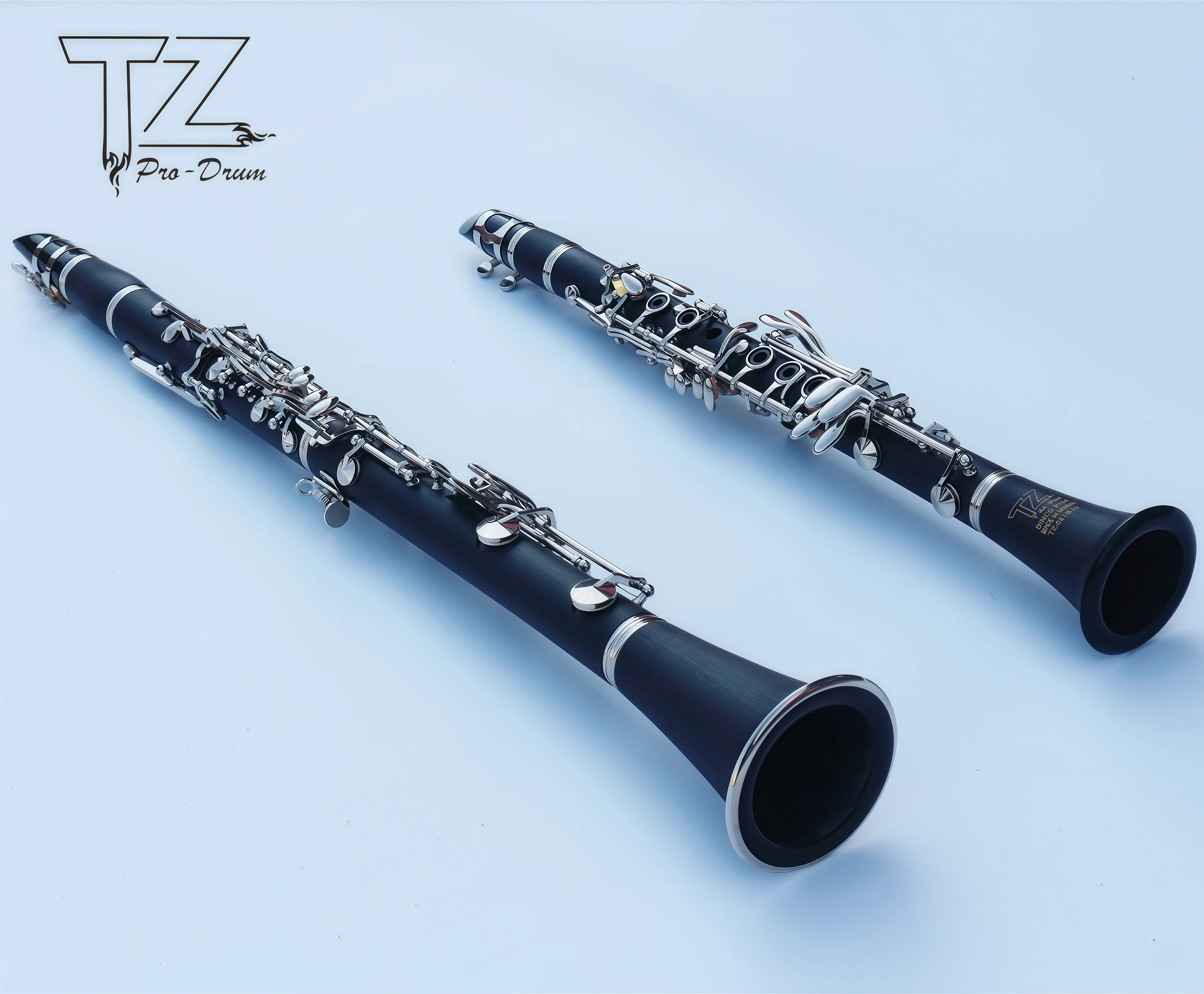 Material ABS de clarinete BB personalizável por atacado de fábrica com botões banhados a níquel com marca registrada