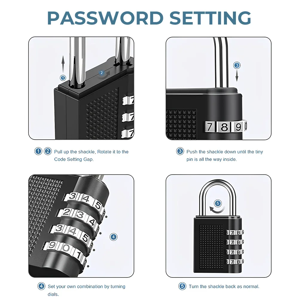 Замок с кодовым замком, 4-значный водонепроницаемый уличный замок для дверей, чемоданов, сумок, замков для шкафов