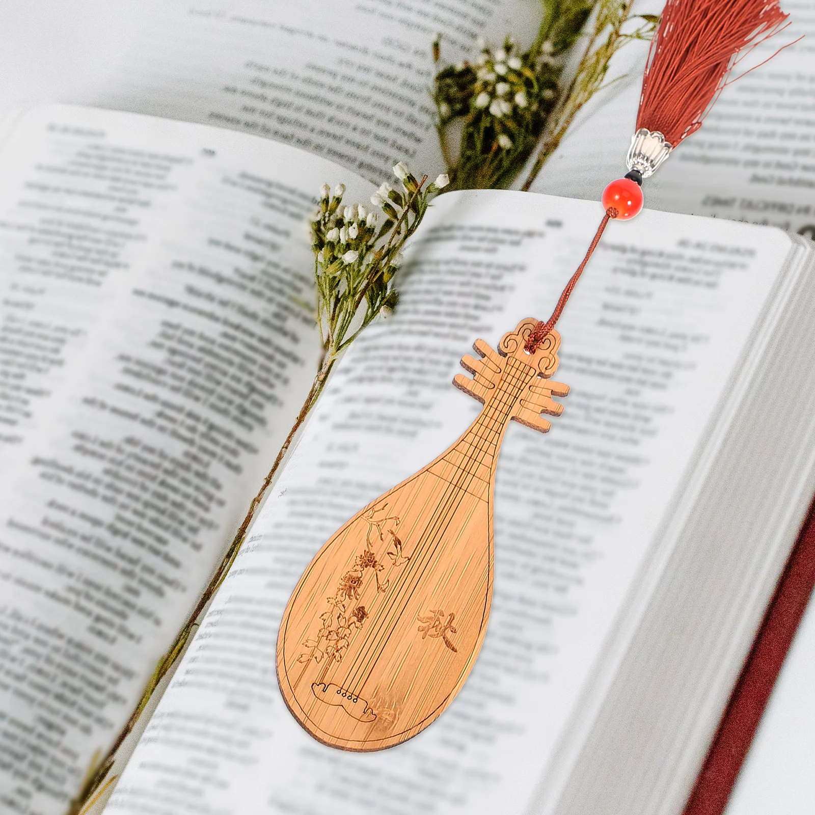 

Pipa Bookmark Instrument Bookmarks Unique Classical Chinese Style Wood DIY Gifts Sculpture Chinese Style Bookmark Making