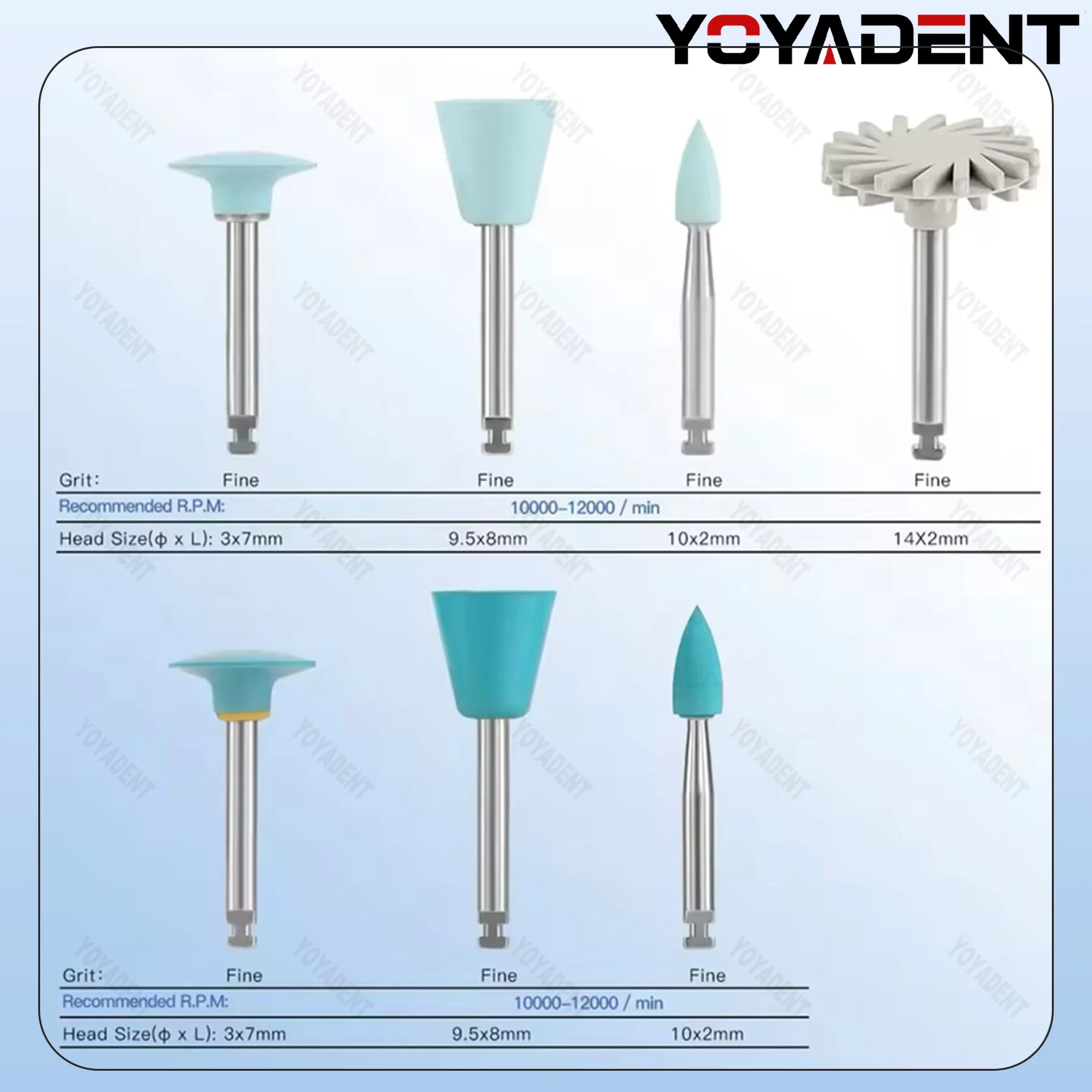 14Pcs/box Dental Silicone Grinding Heads Teeth Composite Polishing Kit For Composite Resin Zirconia Porcelain Polishing