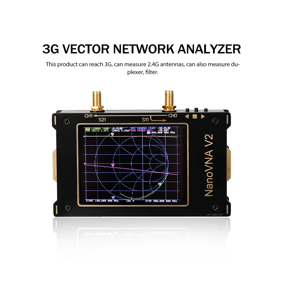 3.2In Screen 3G Vector Network Analyzer S-A-A-2 NanoVNA V2 Antenna Analyzer Shortwave HF VHF UHF Measure Duplexer Filter