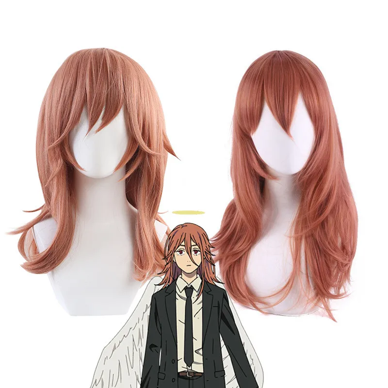 

Chainsaw Man Cosplay Angel Devil 50cm Long Wig Christmas Dark Orange Color Wig Cosplay Wig Heat Resistant Synthetic Wig+ Wig Cap