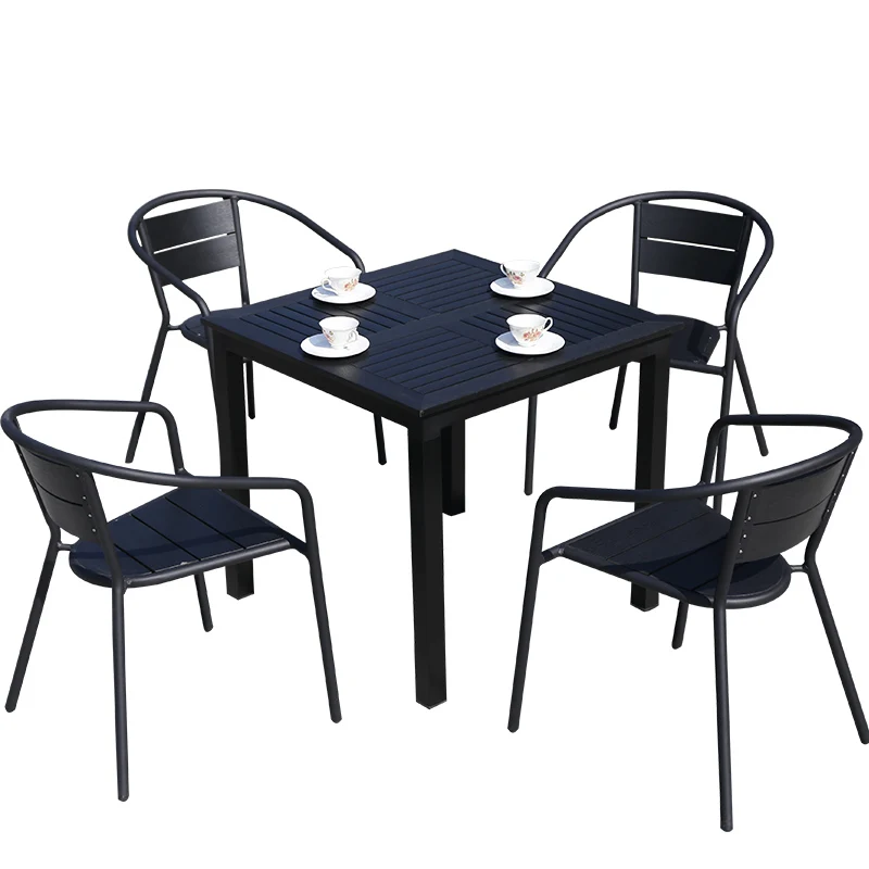 Outdoor tables, chairs, courtyards, outdoor dining tables, gardens, outdoor balconies, anti-corrosion wood milk tea shops