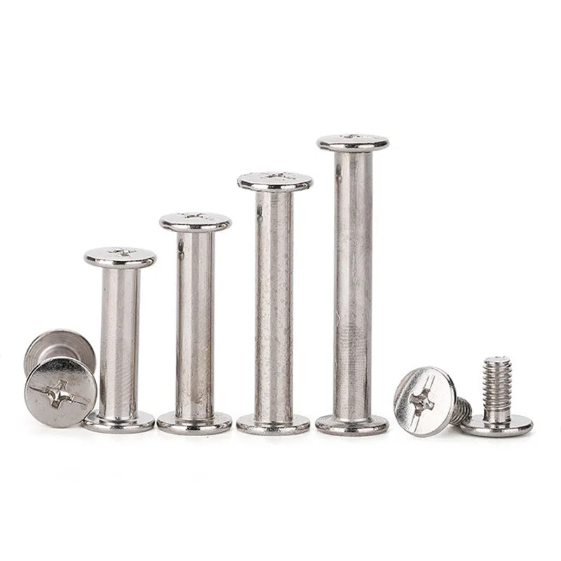 M5x6-100mm Nickel Plated Album Screw Leather Belt Wallet Photo Scrapbook Album Account Book Post Chicago Screw Binding Rivets