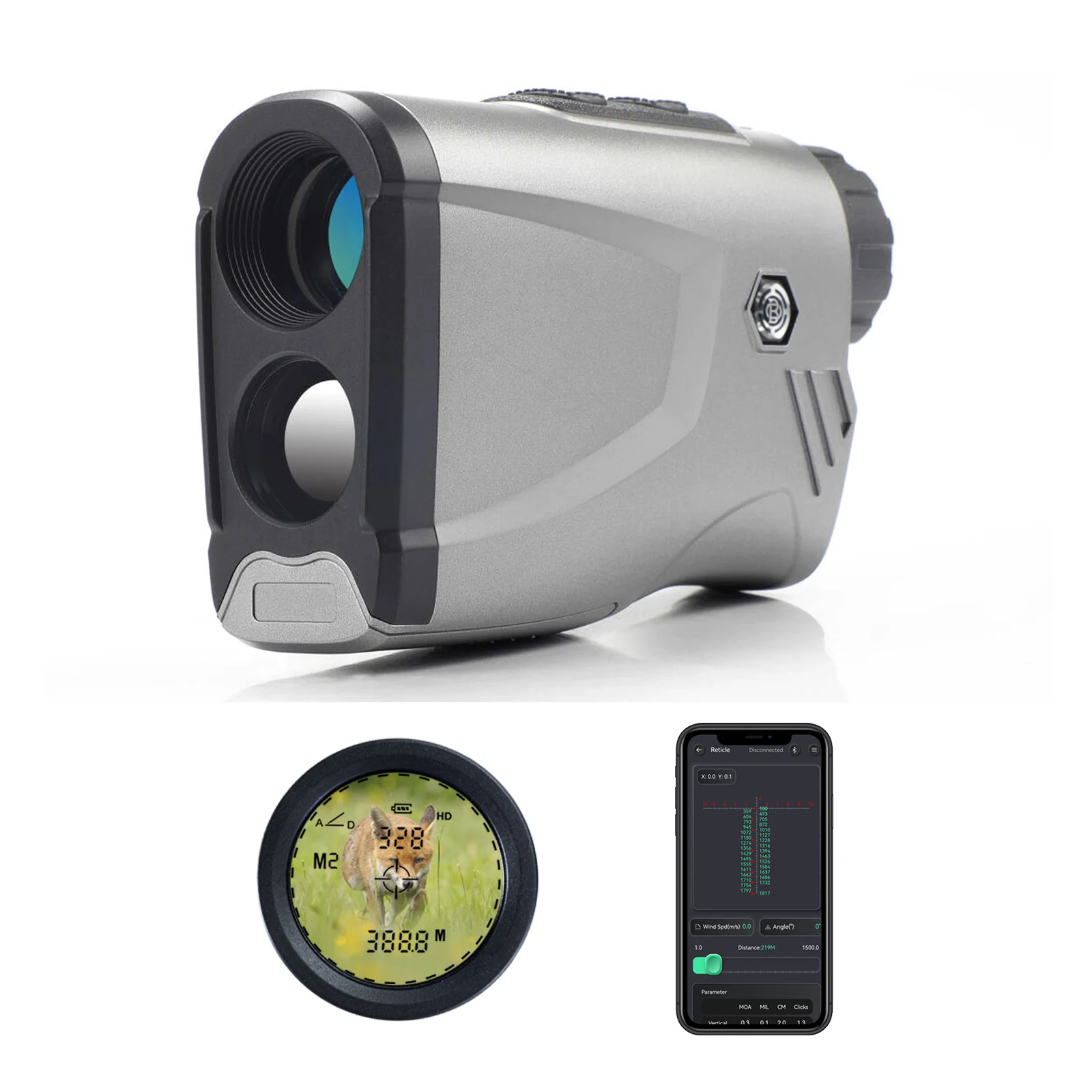 600M Reticle Ballistic Calculator Rangefinder  Height Angle Speed Measurement Hunting Golf Laser Rangefinder