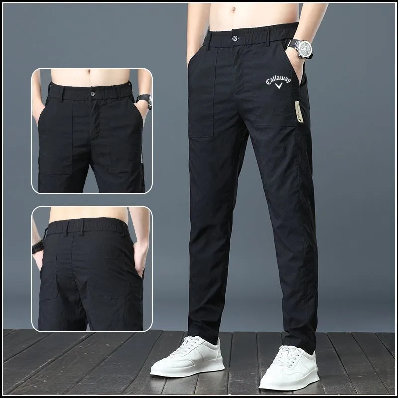 

골프 한국 고품질 긴바지 2024 Korean Men's Golf Slim Fit Pants Ice Silk Breathable Leisure Sports Pants Fashion Pants