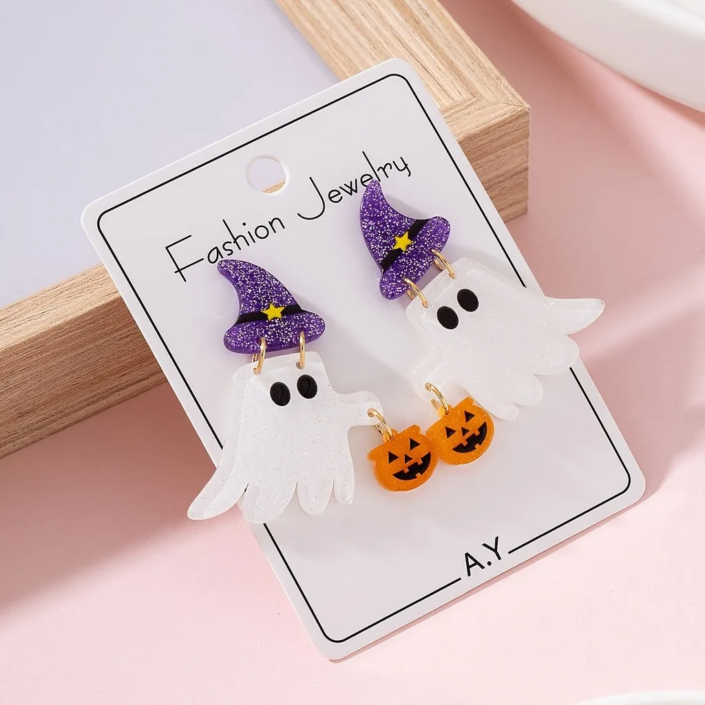 Holiday Party Earrings Lightweight Women'S Halloween Earrings Halloween Dangle Earrings Glitter For Daily Outfit Embellishment
